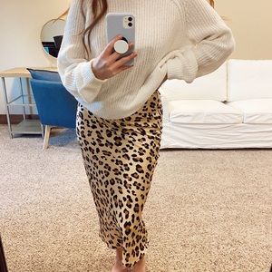 Leopard Silky Skirt